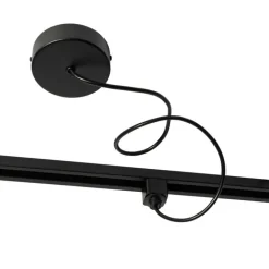 QAZQA Deckenstrahler|Aufbaustrahler*Stromzufuhr mit runder Montageplatte für 1-phasige Schiene schwarz - Iconic