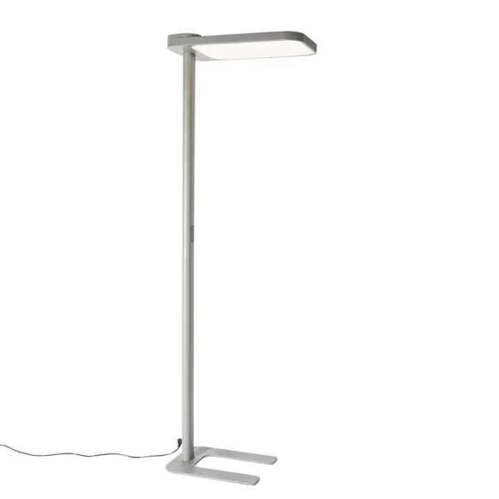 QAZQA Professional Lampen Für Dein Homeoffice|Wohnzimmerlampen*Tageslicht-Stehleuchte Grau Quadratisch inkl. LED und Dimmer - Guzo