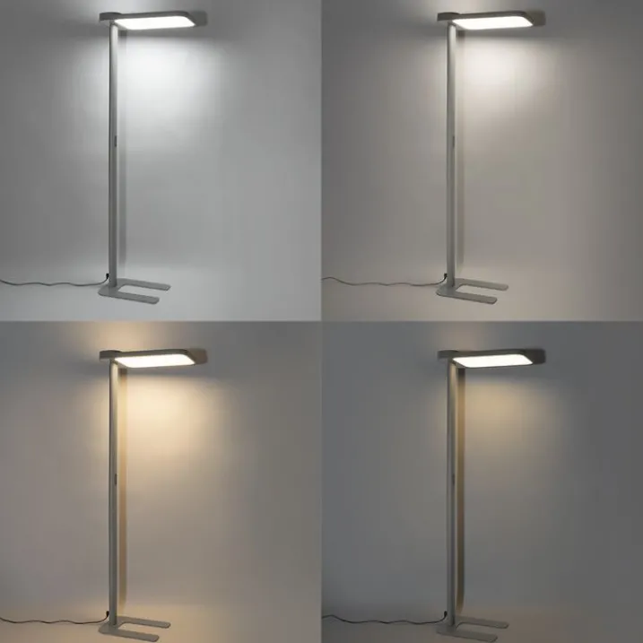 QAZQA Professional Lampen Für Dein Homeoffice|Wohnzimmerlampen*Tageslicht-Stehleuchte Grau Quadratisch inkl. LED und Dimmer - Guzo