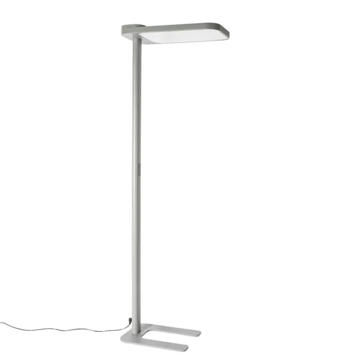 QAZQA Professional Lampen Für Dein Homeoffice|Wohnzimmerlampen*Tageslicht-Stehleuchte Grau Quadratisch inkl. LED und Dimmer - Guzo