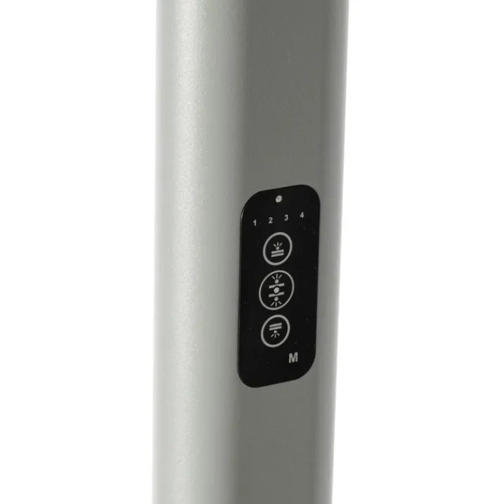 QAZQA Professional Lampen Für Dein Homeoffice|Wohnzimmerlampen*Tageslicht-Stehleuchte Grau Quadratisch inkl. LED und Dimmer - Guzo