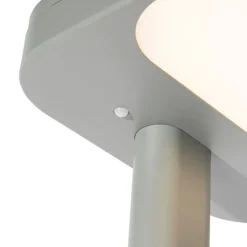 QAZQA Professional Lampen Für Dein Homeoffice|Wohnzimmerlampen*Tageslicht-Stehleuchte Grau Quadratisch inkl. LED und Dimmer - Guzo