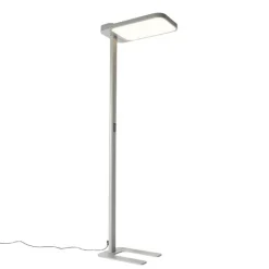 QAZQA Professional Lampen Für Dein Homeoffice|Wohnzimmerlampen*Tageslicht-Stehleuchte Grau Quadratisch inkl. LED und Dimmer - Guzo