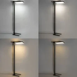 QAZQA Professional Lampen Für Dein Homeoffice|Wohnzimmerlampen*Tageslicht-Stehleuchte Schwarz Quadratisch inkl. LED und Dimmer - Guzo