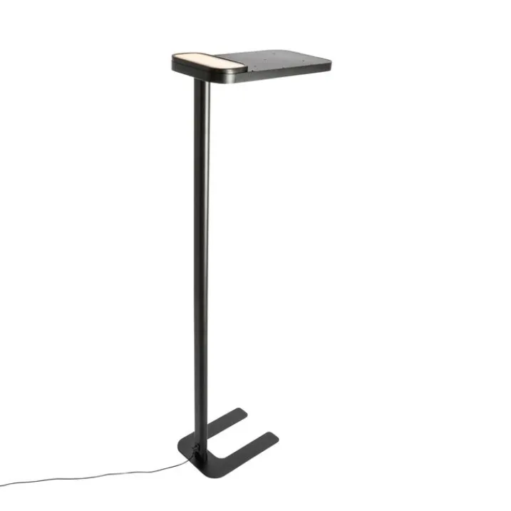 QAZQA Professional Lampen Für Dein Homeoffice|Wohnzimmerlampen*Tageslicht-Stehleuchte Schwarz Quadratisch inkl. LED und Dimmer - Guzo