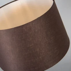 QAZQA Tischlampen|Wohnzimmerlampen*Tischlampe Bronze mit Schirm braun 35 cm verstellbar - Parte