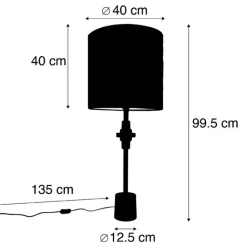 QAZQA Tischlampen|Wohnzimmerlampen*Tischlampe Bronze Veloursschirm grün 40 cm - Diverso