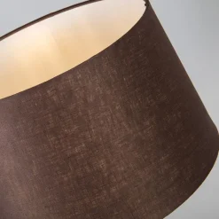 QAZQA Schlafzimmerlampen|Küchenlampen*Tischlampe Gold / Messing mit Lampenschirm braun 35 cm verstellbar - Parte