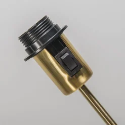 QAZQA Tischlampen|Wohnzimmerlampen*Tischlampe Gold / Messing mit Schirm schwarz 25 cm verstellbar - Parte