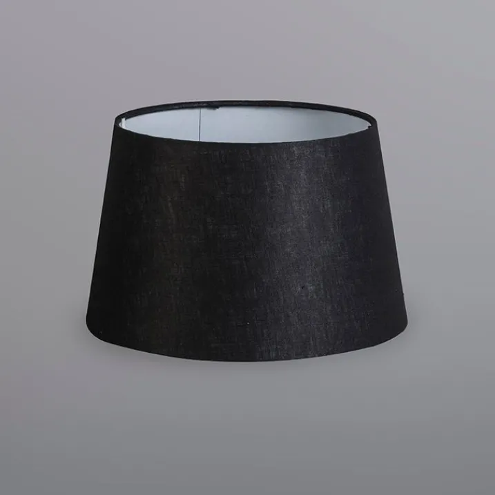 QAZQA Tischlampen|Wohnzimmerlampen*Tischlampe Gold / Messing mit Schirm schwarz 25 cm verstellbar - Parte