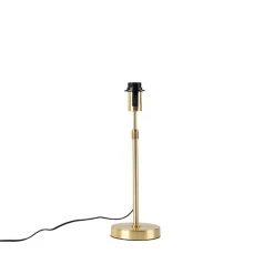 QAZQA Tischlampen|Wohnzimmerlampen*Tischlampe gold verstellbar mit Schirm weiß 35 cm - Parte