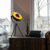 QAZQA Tischlampen|Wohnzimmerlampen*Tischlampe schwarz mit Gold 63,3 cm Stativ verstellbar - Magnax