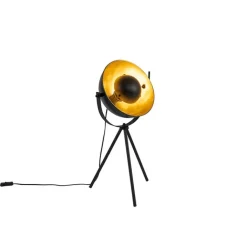 QAZQA Tischlampen|Wohnzimmerlampen*Tischlampe schwarz mit Gold 63,3 cm Stativ verstellbar - Magnax