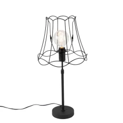 QAZQA Tischlampen|Wohnzimmerlampen*Tischlampe schwarz mit Granny Frame 30 cm verstellbar - Parte
