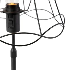 QAZQA Tischlampen|Wohnzimmerlampen*Tischlampe schwarz mit Granny Frame 30 cm verstellbar - Parte