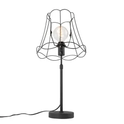QAZQA Tischlampen|Wohnzimmerlampen*Tischlampe schwarz mit Granny Frame 30 cm verstellbar - Parte