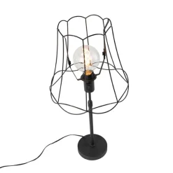 QAZQA Tischlampen|Wohnzimmerlampen*Tischlampe schwarz mit Granny Frame 30 cm verstellbar - Parte