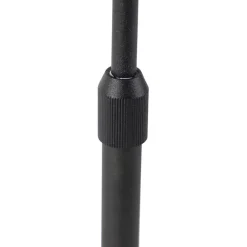 QAZQA Tischlampen|Wohnzimmerlampen*Tischlampe schwarz mit Leinenschirm schwarz 35 cm verstellbar - Parte