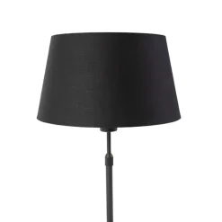 QAZQA Tischlampen|Wohnzimmerlampen*Tischlampe schwarz mit Schirm schwarz mit Gold 35 cm - Parte