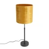 QAZQA Tischlampen|Wohnzimmerlampen*Tischlampe schwarz Samtschirm Gold 25 cm verstellbar - Parte