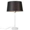 QAZQA Tischlampen|Wohnzimmerlampen*Tischlampe weiß mit Schirm schwarz 35 cm verstellbar - Parte