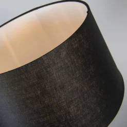 QAZQA Tischlampen|Wohnzimmerlampen*Tischlampe weiß mit Schirm schwarz 35 cm verstellbar - Parte