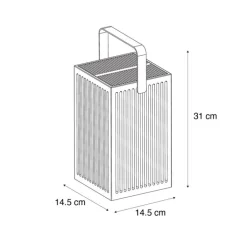 Newgarden Gartenbeleuchtung|Led-Außenleuchten*Tischleuchte aus Bambus inkl. LED Dimmbar IP54 Solar Wiederaufladbar mit Fernbedienung - Okinawa