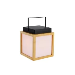 Newgarden Gartenbeleuchtung|Led-Außenleuchten*Tischleuchte aus Bambus mit Flammeneffekt inkl. LED IP44 Solar Wiederaufladbar - Vega