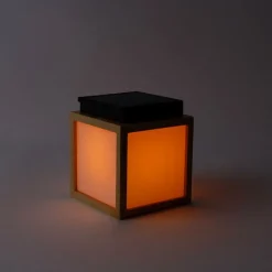 Newgarden Gartenbeleuchtung|Led-Außenleuchten*Tischleuchte aus Bambus mit Flammeneffekt inkl. LED IP44 Solar Wiederaufladbar - Vega