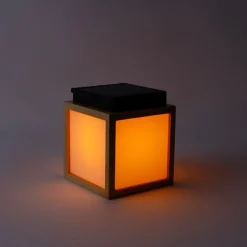 Newgarden Gartenbeleuchtung|Led-Außenleuchten*Tischleuchte aus Bambus mit Flammeneffekt inkl. LED IP44 Solar Wiederaufladbar - Vega