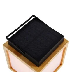 Newgarden Gartenbeleuchtung|Led-Außenleuchten*Tischleuchte aus Bambus mit Flammeneffekt inkl. LED IP44 Solar Wiederaufladbar - Vega