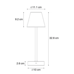 Newgarden Gartenbeleuchtung|Led-Außenleuchten*Tischleuchte aus Messing inkl. LED wiederaufladbar mit Touchdimmer - Renata