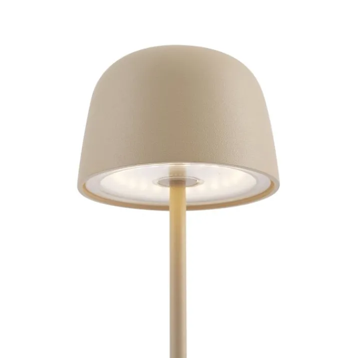 QAZQA Led-Außenleuchten|Akkulampen Outdoor*Tischleuchte Beige inkl. LED Wiederaufladbar mit Ladestation IP65 - Raika