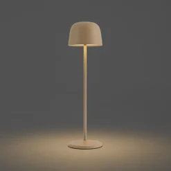 QAZQA Led-Außenleuchten|Akkulampen Outdoor*Tischleuchte Beige inkl. LED Wiederaufladbar mit Ladestation IP65 - Raika