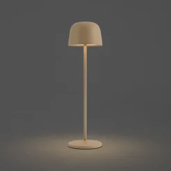 QAZQA Led-Außenleuchten|Akkulampen Outdoor*Tischleuchte Beige inkl. LED Wiederaufladbar mit Ladestation IP65 - Raika