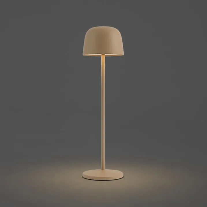 QAZQA Led-Außenleuchten|Akkulampen Outdoor*Tischleuchte Beige inkl. LED Wiederaufladbar mit Ladestation IP65 - Raika