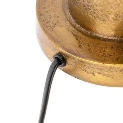 QAZQA Tischlampen|Wohnzimmerlampen*Tischleuchte Bronze mit Samtschirm Taupe 35cm - Pisos