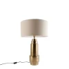 QAZQA Tischlampen|Wohnzimmerlampen*Tischleuchte Bronze Stoffschirm hellbraun 50 cm - Bruut
