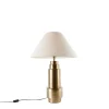 QAZQA Tischlampen|Wohnzimmerlampen*Tischleuchte Bronze Stoffschirm Beige 55 cm - Bruut