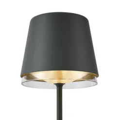 QAZQA Professional Gartenbeleuchtung|Schlafzimmerlampen*Tischleuchte Dunkelgrau inkl. LED IP65 Wiederaufladbar mit Ladestation - Bass