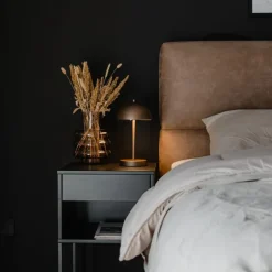 QAZQA Gartenbeleuchtung|Led-Außenleuchten*Tischleuchte für den Außenbereich Pilzform Dunkelbronze Wiederaufladbar - Keira