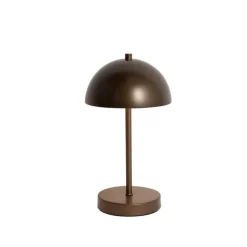 QAZQA Gartenbeleuchtung|Led-Außenleuchten*Tischleuchte für den Außenbereich Pilzform Dunkelbronze Wiederaufladbar - Keira