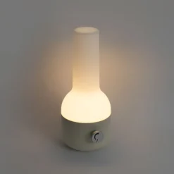 QAZQA Gartenbeleuchtung|Led-Außenleuchten*Tischleuchte für den Außenbereich beige mit weiß inkl. wiederaufladbarem LED IP44 - Haard