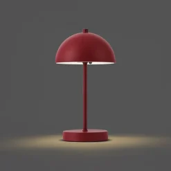 QAZQA Gartenbeleuchtung|Led-Außenleuchten*Tischleuchte für den Außenbereich Dunkelrot inkl. LED 3-Stufen-Dimmbar IP44 Wiederaufladbar - Keira