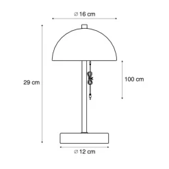 QAZQA Gartenbeleuchtung|Led-Außenleuchten*Tischleuchte für den Außenbereich Dunkelrot inkl. LED 3-Stufen-Dimmbar IP44 Wiederaufladbar - Keira