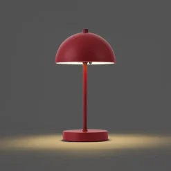 QAZQA Gartenbeleuchtung|Led-Außenleuchten*Tischleuchte für den Außenbereich Dunkelrot inkl. LED 3-Stufen-Dimmbar IP44 Wiederaufladbar - Keira