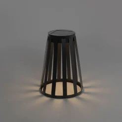 QAZQA Gartenbeleuchtung|Led-Außenleuchten*Tischleuchte für den Außenbereich schwarz inkl. LED 3-stufig dimmbar Solar- und Akku-betrieb - Penny