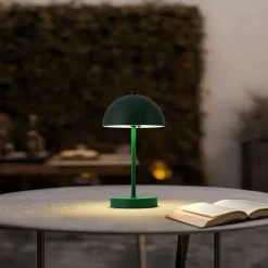 QAZQA Gartenbeleuchtung|Led-Außenleuchten*Tischleuchte für den Außenbereich Dunkelgrün inkl. LED 3-Stufen-Dimmbar IP44 Wiederaufladbar - Keira