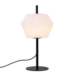 QAZQA Gartenbeleuchtung|Tischlampe Außen*Tischleuchte für den Außenbereich schwarz mit weißem Schirm IP44 - Robbert