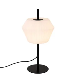 QAZQA Gartenbeleuchtung|Tischlampe Außen*Tischleuchte für den Außenbereich schwarz mit weißem Schirm IP44 - Robbert